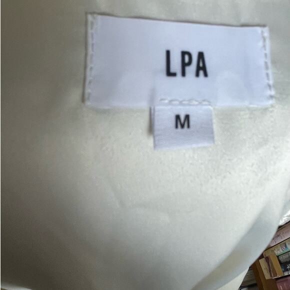 LPA Long Sleeve Square Neck Blouse Top Off White Size Medium - Picture 7 of 7